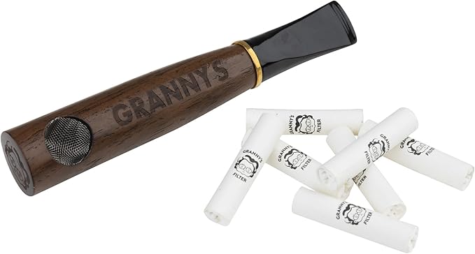 GRANNY'S PREMIUM HOLZPFEIFE MIT 9MM AKTIVKOHLEFILTER | PURPFEIFE