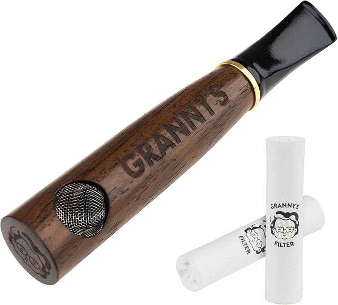 GRANNY'S PREMIUM HOLZPFEIFE MIT 9MM AKTIVKOHLEFILTER | PURPFEIFE