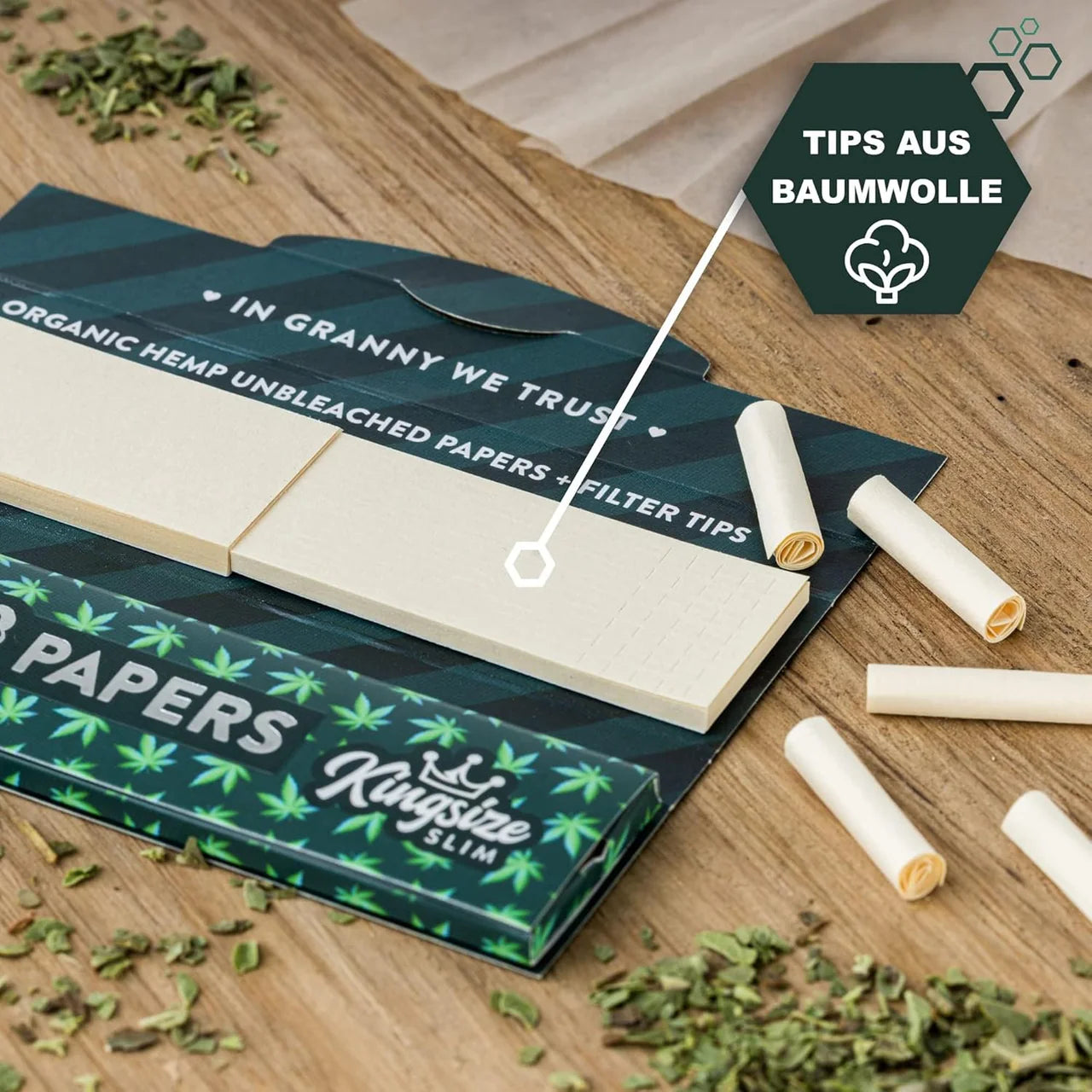 Granny´s Weed Slim Long Papers mit Tips
