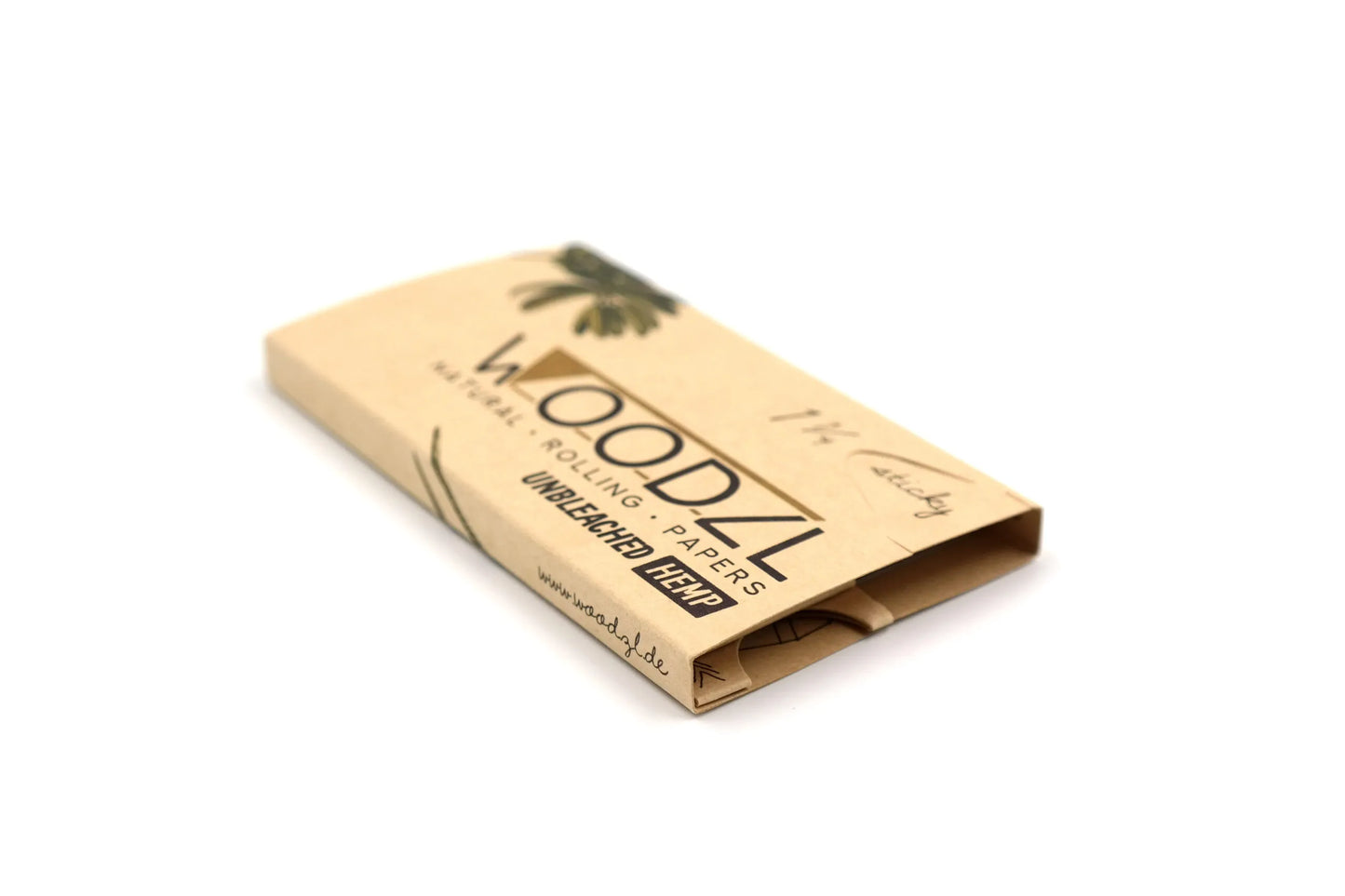 WOODZL 1 1⁄4 Sticky Papers Hemp mit Tips, Paperclamp und Grinderkartenfach