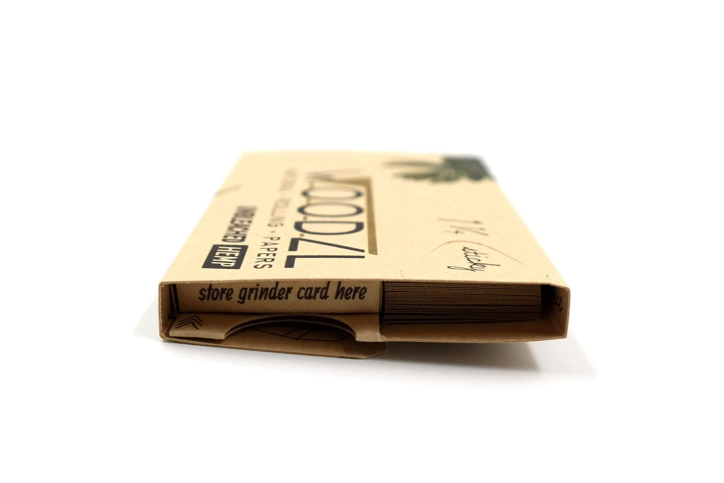 WOODZL 1 1⁄4 Sticky Papers Hemp mit Tips, Paperclamp und Grinderkartenfach
